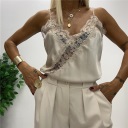 canotta effetto raso e pizzo see